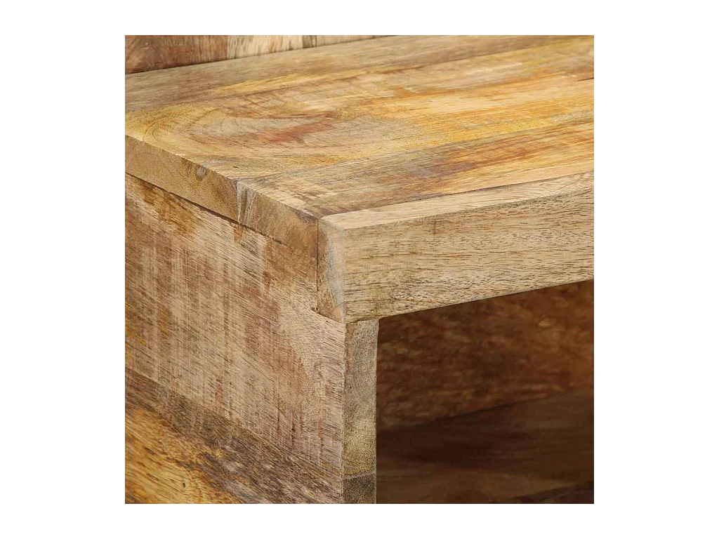 Table de chevet 50x27x50 cm bois massif de manguier brut