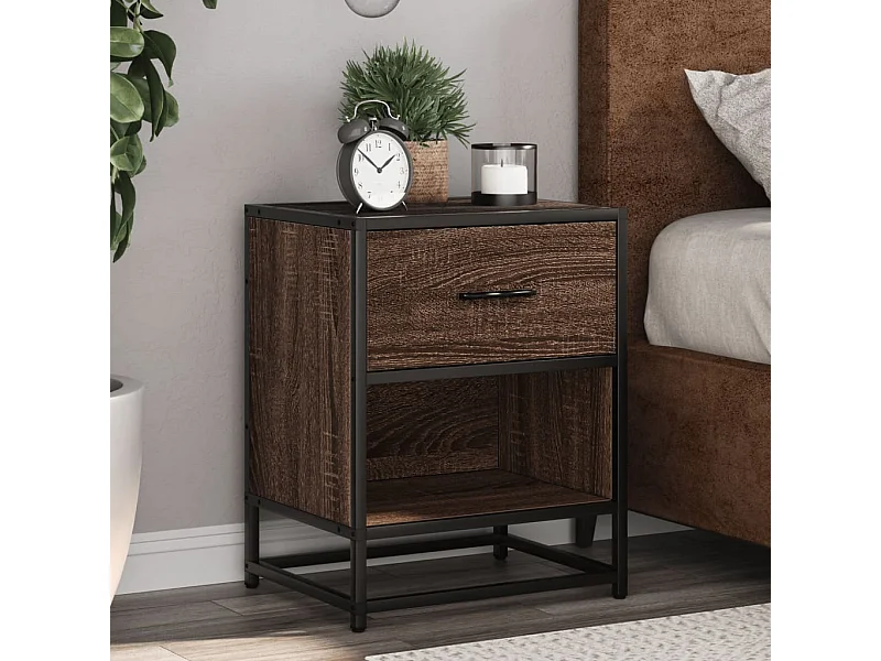 Nachtkastjes 2 stuks eikenbruin 40x31x50 cm bewerkt hout