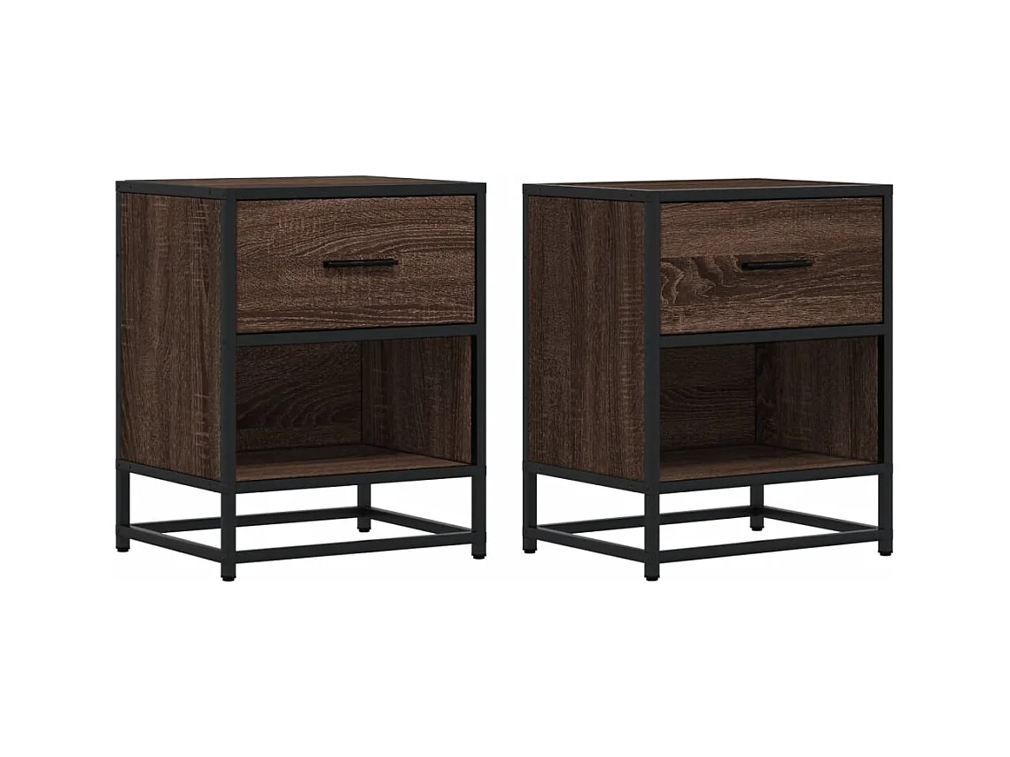 Tables de chevet 2 pcs chêne marron 40x31x50 cm bois ingénierie