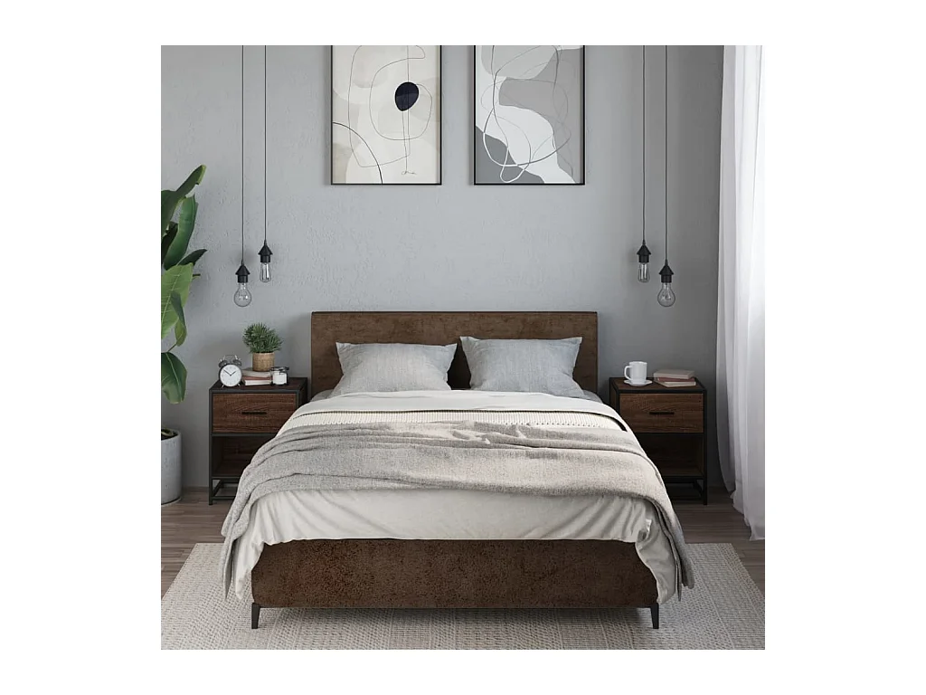 Tables de chevet 2 pcs chêne marron 40x31x50 cm bois ingénierie