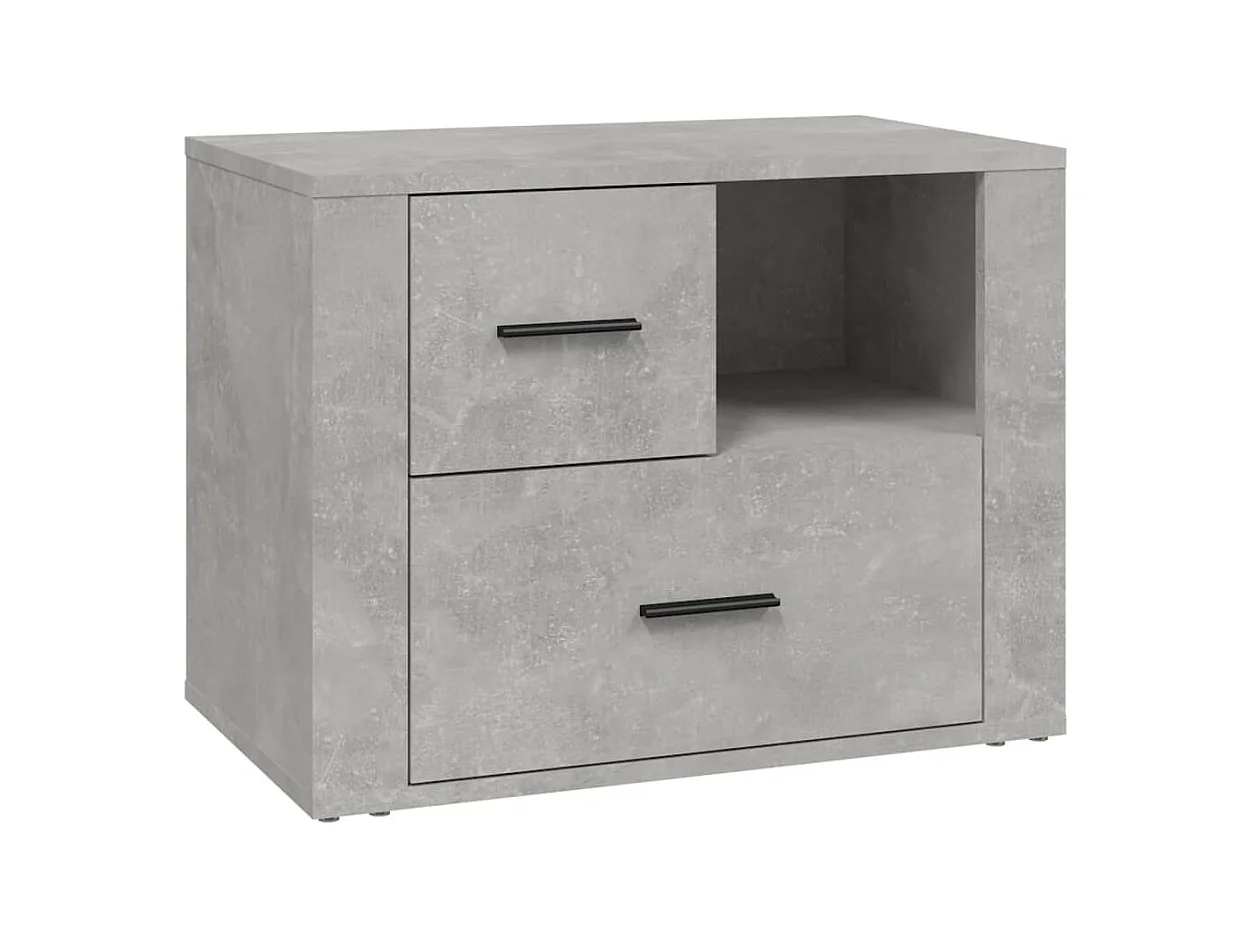 Table de chevet Gris béton 60x36x45 cm Bois d'ingénierie
