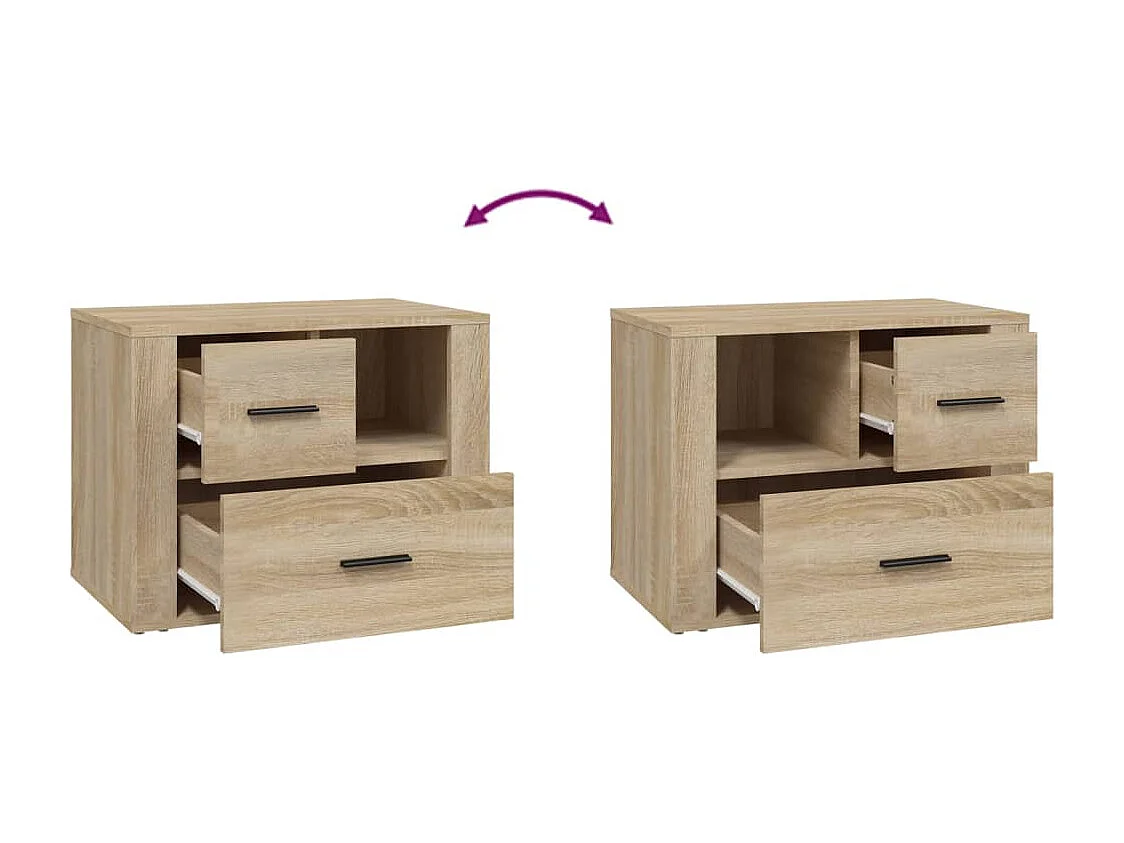 Comodino in rovere Sonoma 60x36x45 cm Legno ingegnerizzato