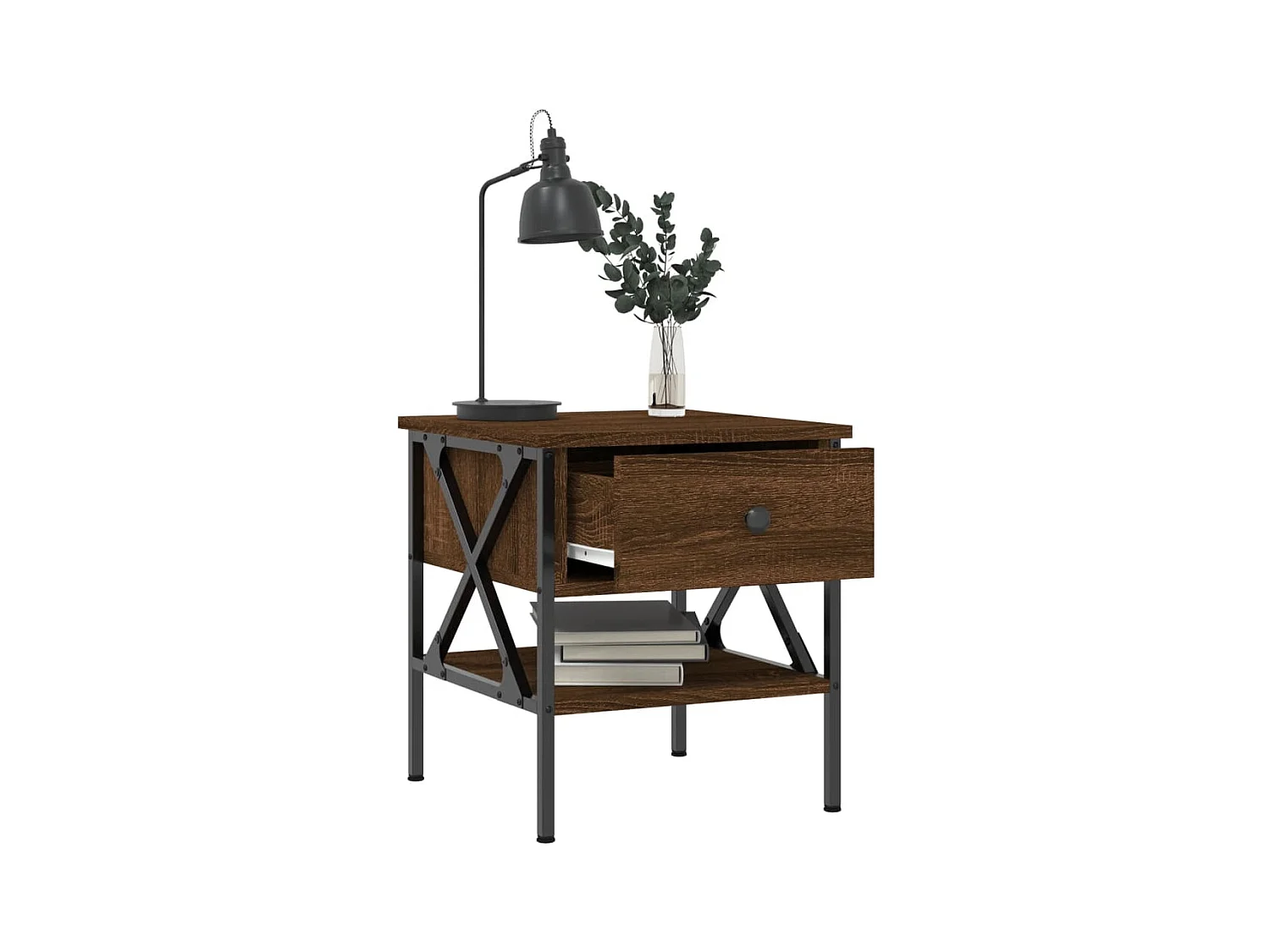 Nachtkastjes 2 stuks eikenbruin 40x42x45 cm bewerkt hout