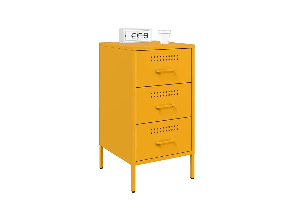 Tables de chevet 2 pcs jaune moutarde 36x39x68 cm acier