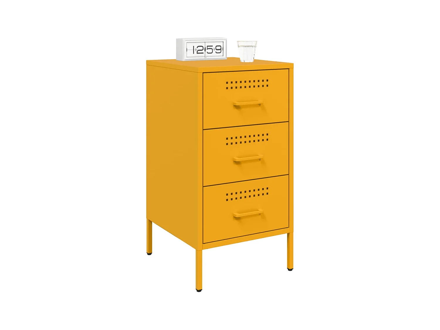 Tables de chevet 2 pcs jaune moutarde 36x39x68 cm acier