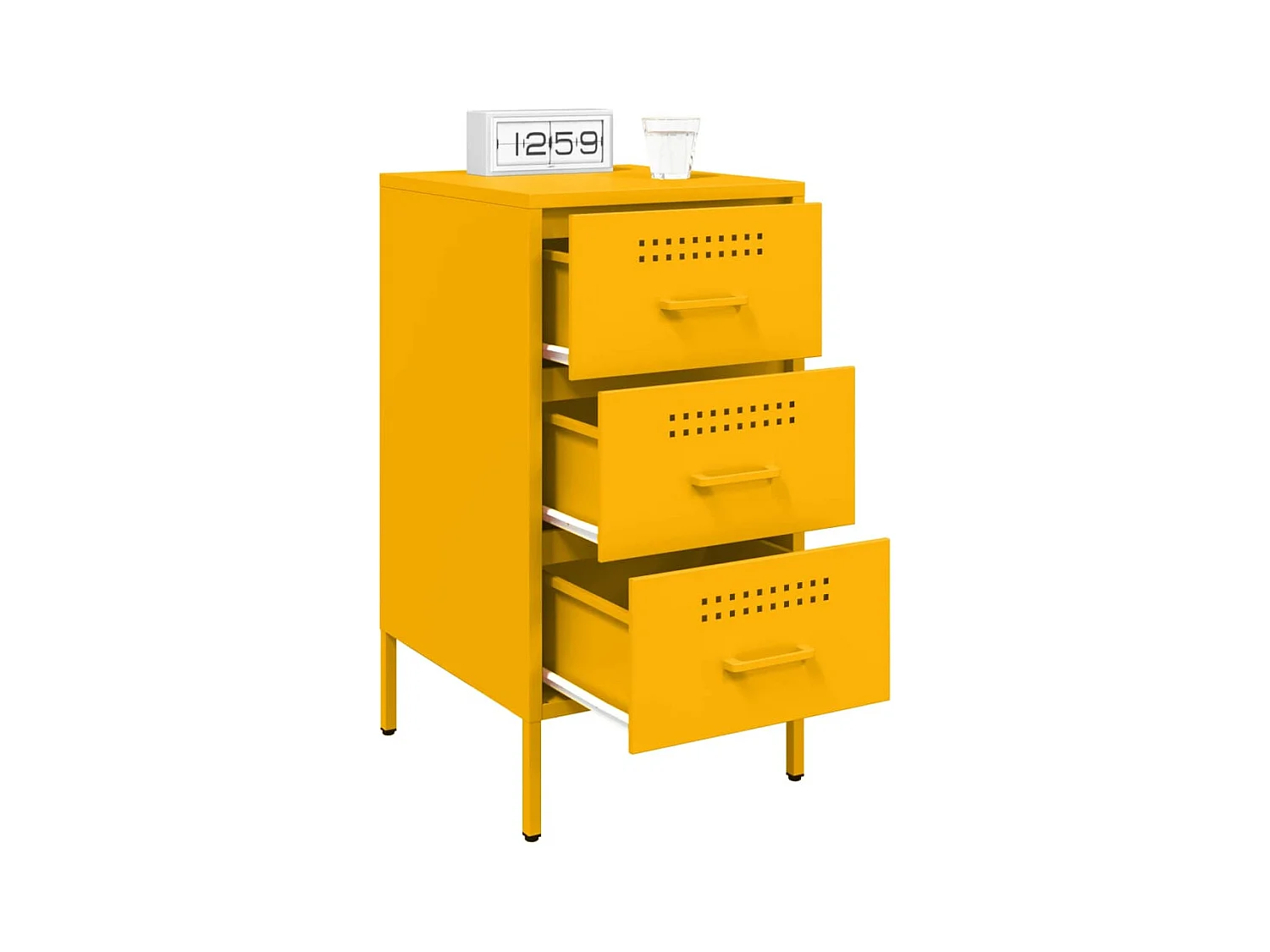 Tables de chevet 2 pcs jaune moutarde 36x39x68 cm acier