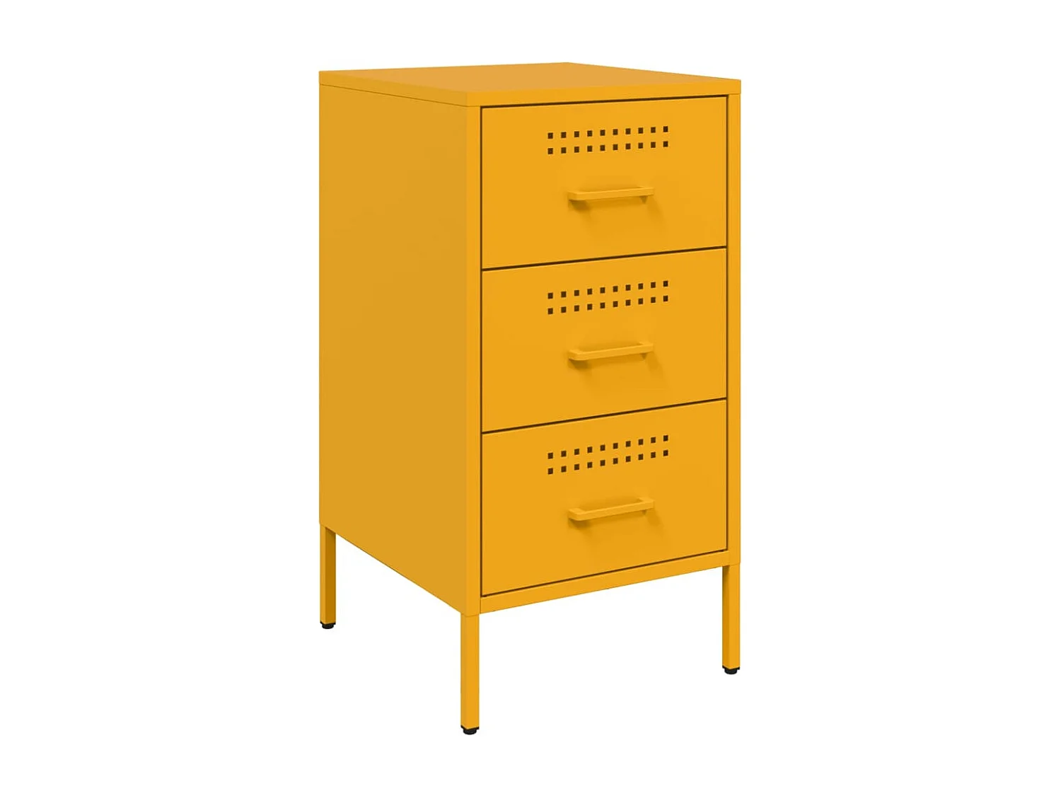 Nachtkastjes 2 stuks mosterdgeel 36x39x68 cm staal