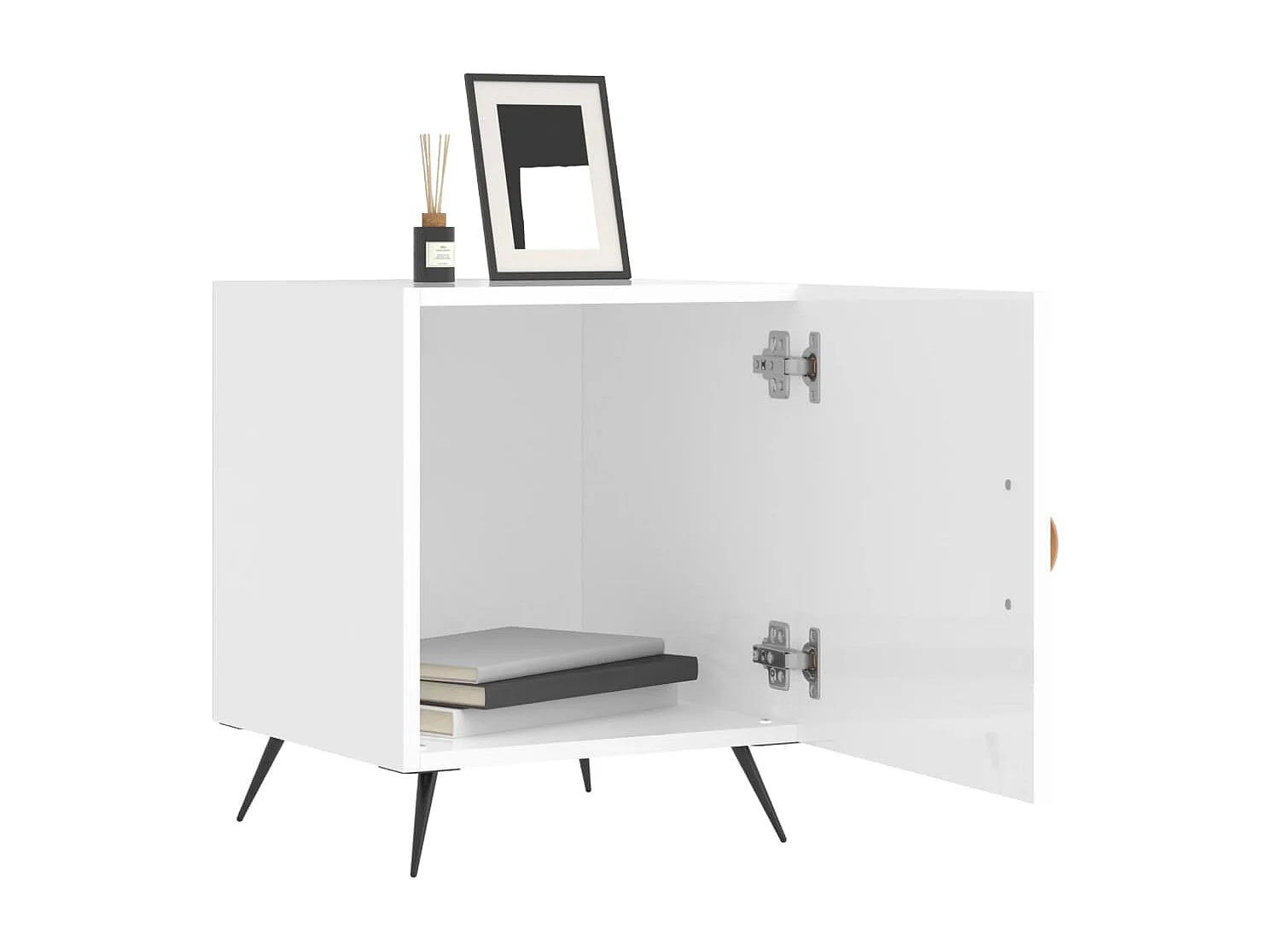 Tables de chevet 2 pcs blanc brillant 40x40x50 cm
