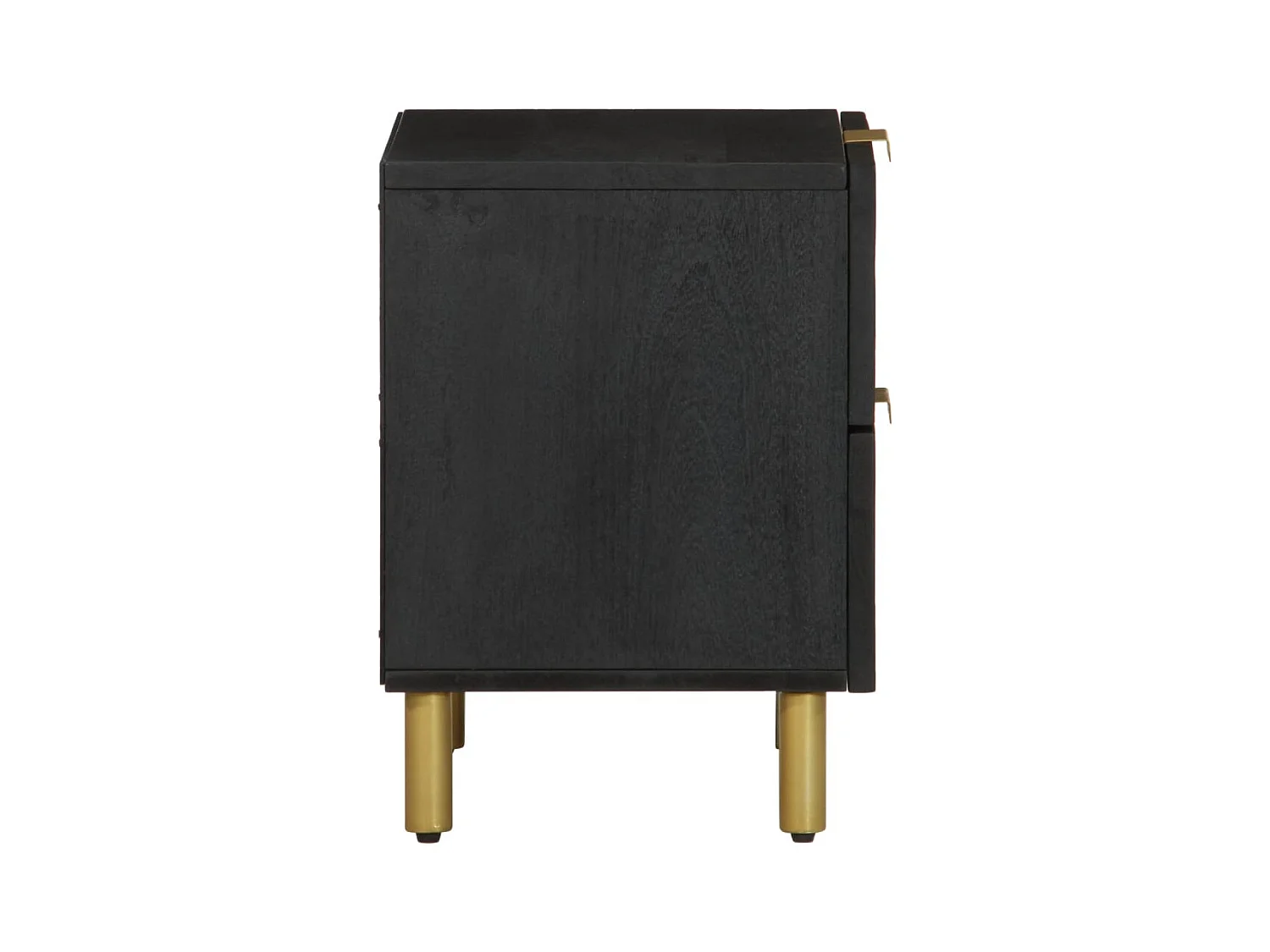 Table de chevet noir 40x33x46 cm bois de manguier solide