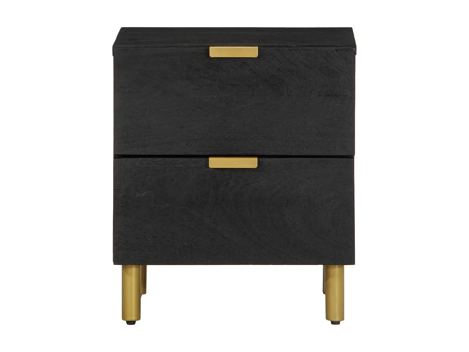 Table de chevet noir 40x33x46 cm bois de manguier solide