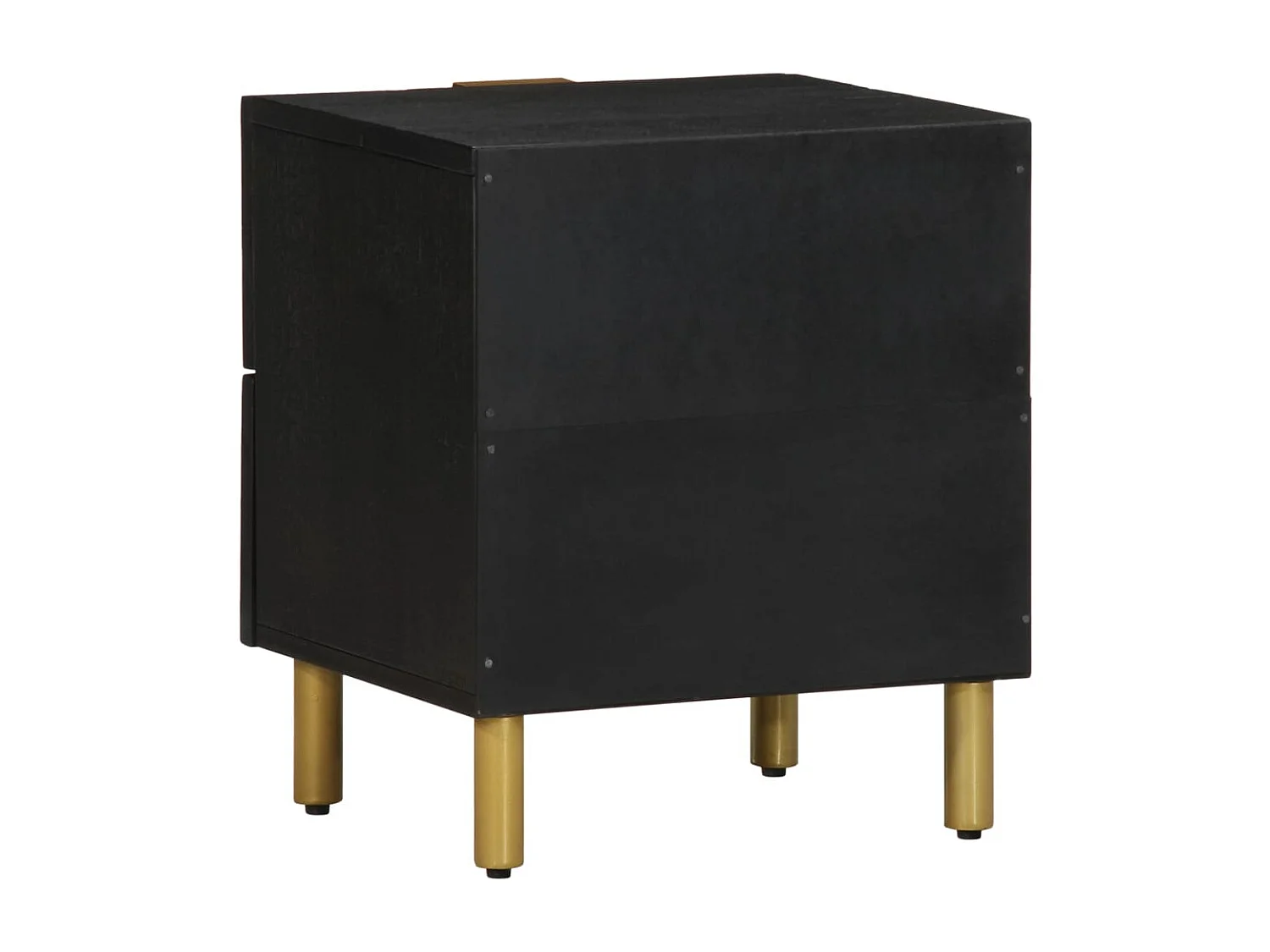 Table de chevet noir 40x33x46 cm bois de manguier solide