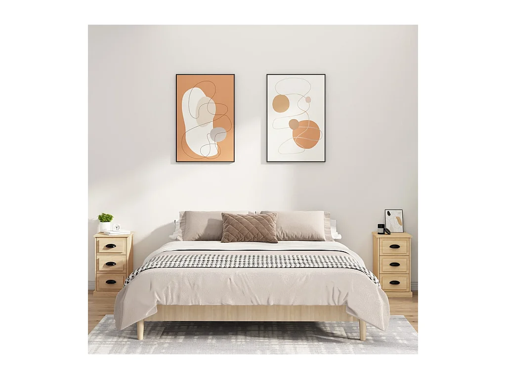 Table de chevet chêne sonoma 39x39x67 cm bois d'ingénierie