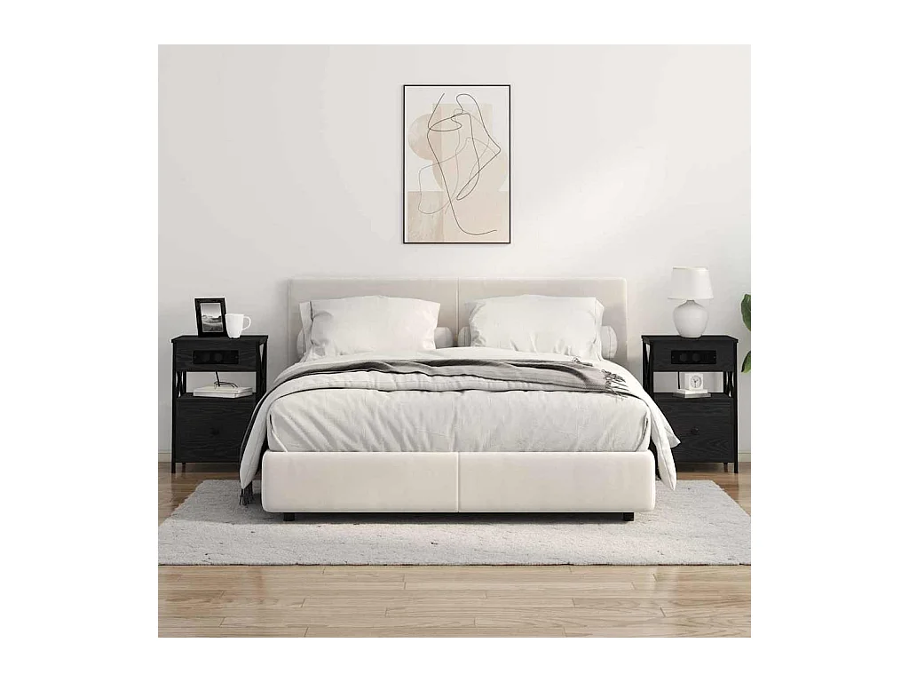 Armoires de chevet avec tiroir 2 pcs Chêne noir 40 x 31 x 60 cm