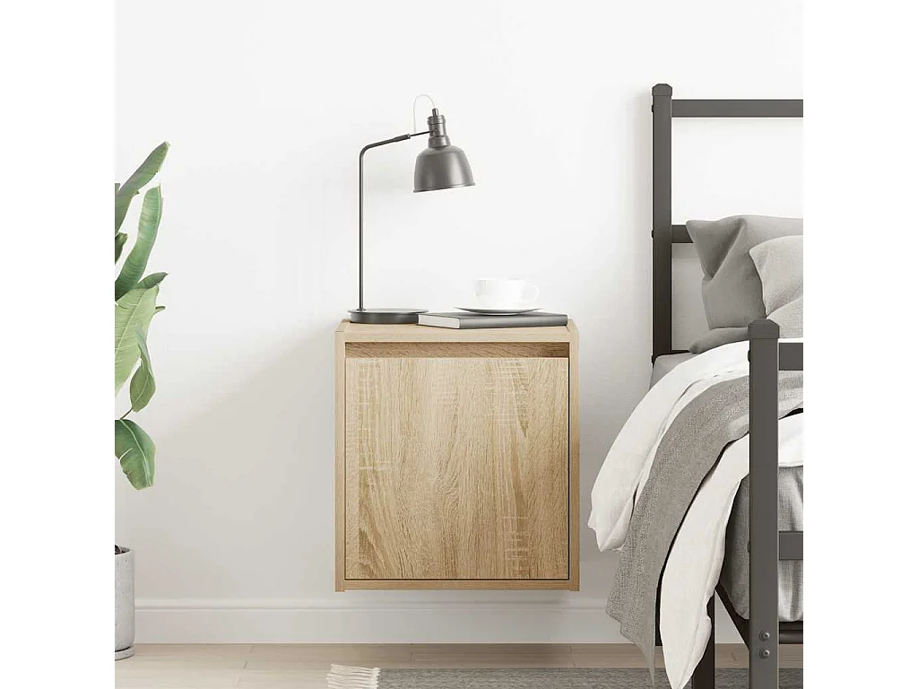 Table de chevet murale chêne sonoma 38x34x40 cm
