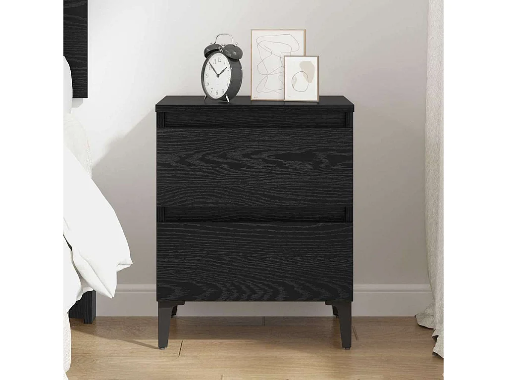 Meuble de chevet Chêne noir 40x35x50 cm Bois d'ingénierie