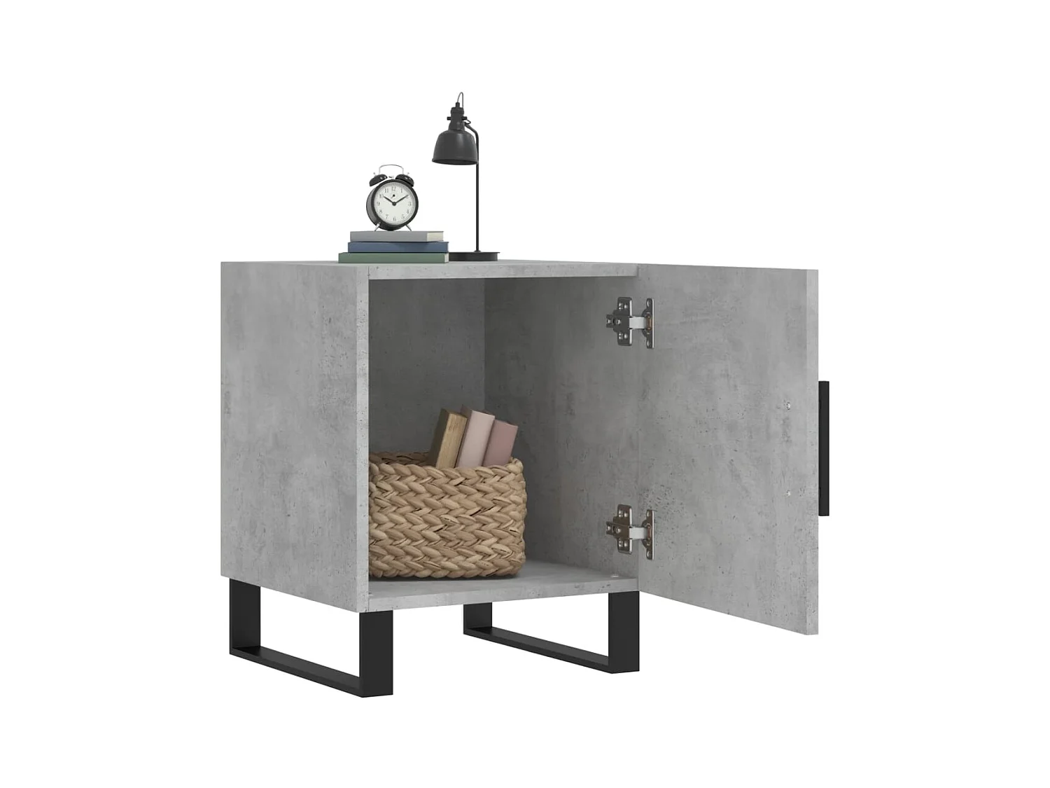 Mesitas de noche 2 piezas gris hormigón 40x40x50 cm madera de ingeniería