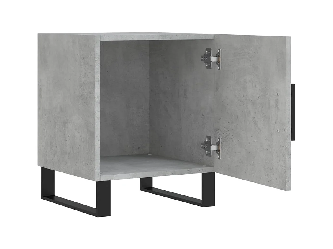 Mesitas de noche 2 piezas gris hormigón 40x40x50 cm madera de ingeniería