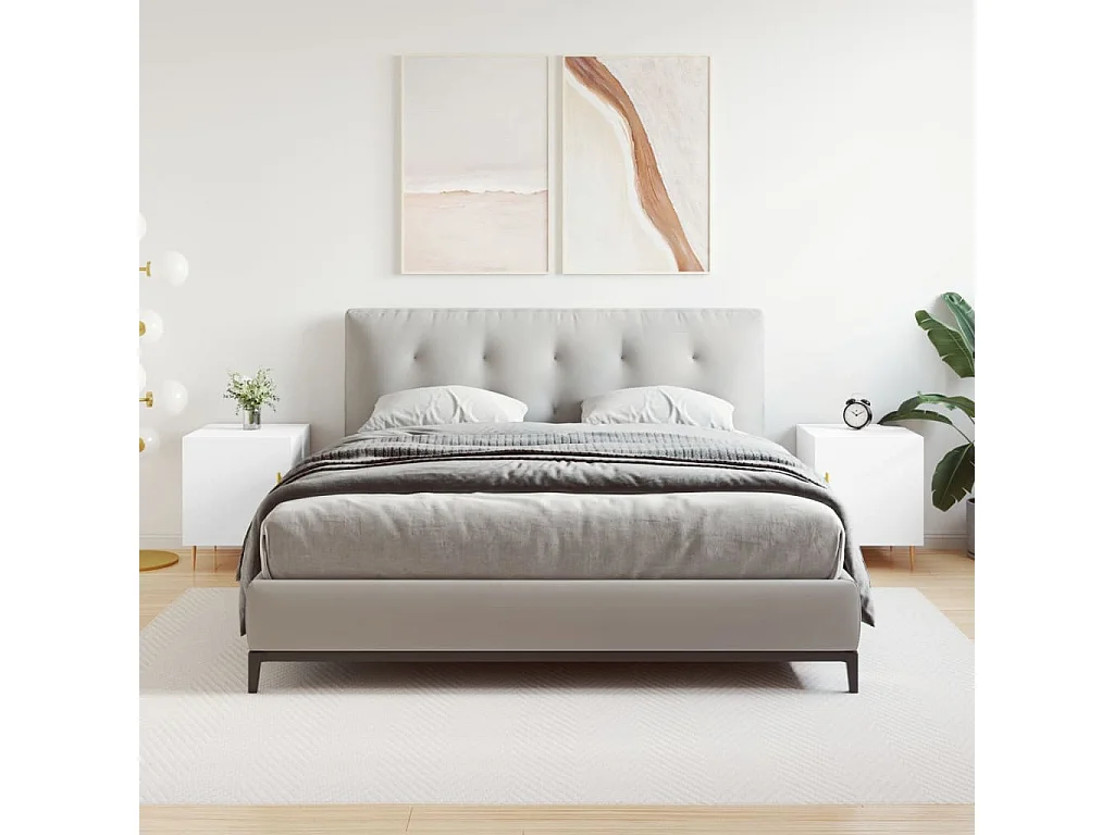 Comodini 2 pezzi bianchi 40x40x50 cm in legno ingegnerizzato