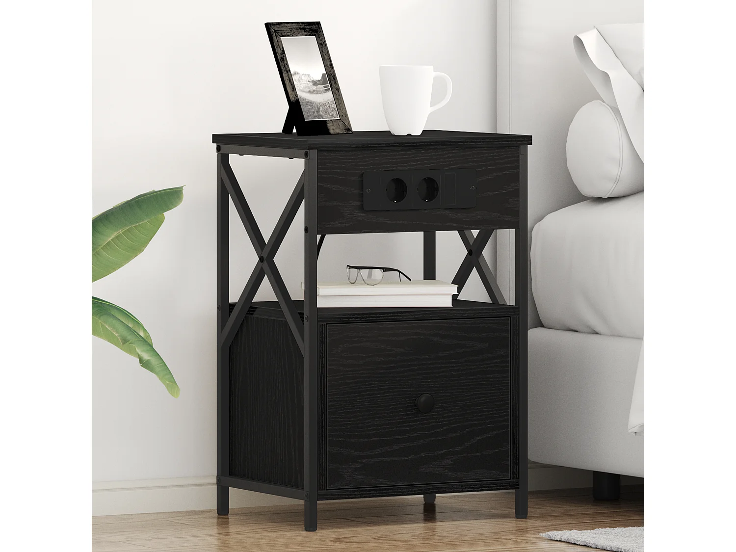 Cabinet de chevet Chêne noir 40 x 31 x 60 cm Bois d'ingénierie