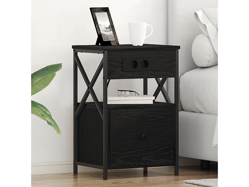 Cabinet de chevet Chêne noir 40 x 31 x 60 cm Bois d'ingénierie