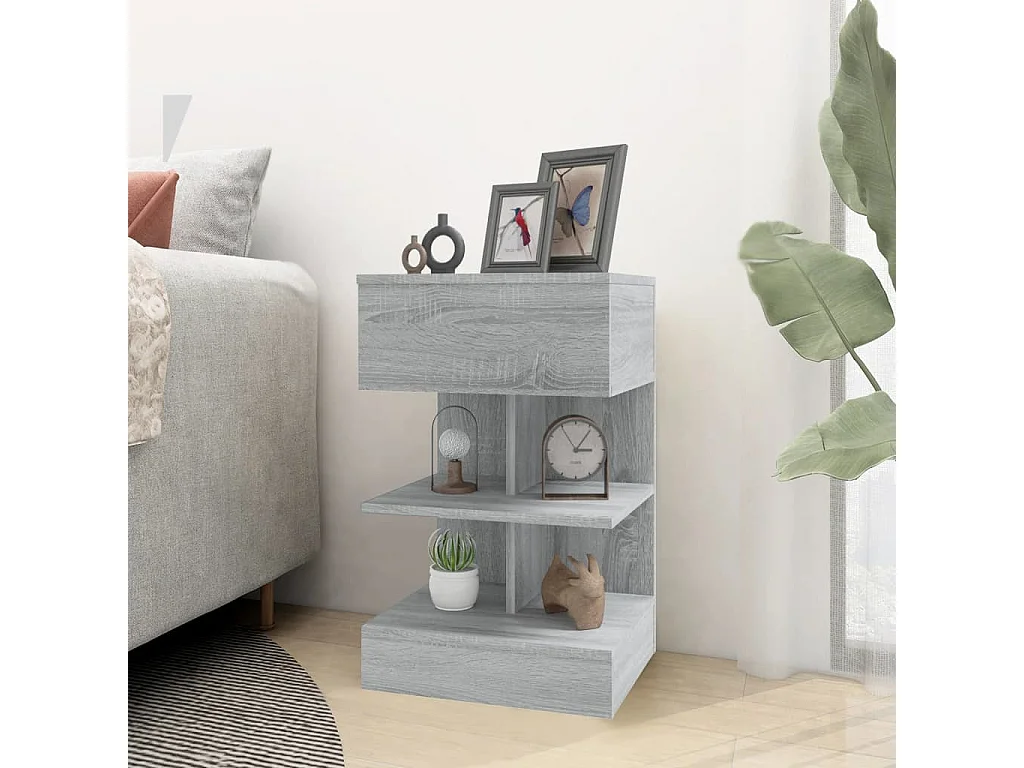 Table de chevet Sonoma gris 40x35x65 cm Bois d'ingénierie
