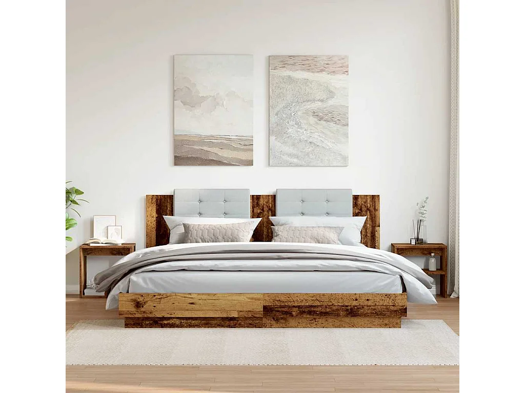 Comodini 2 pezzi in legno vecchio 40x30x40 cm in legno ingegnerizzato