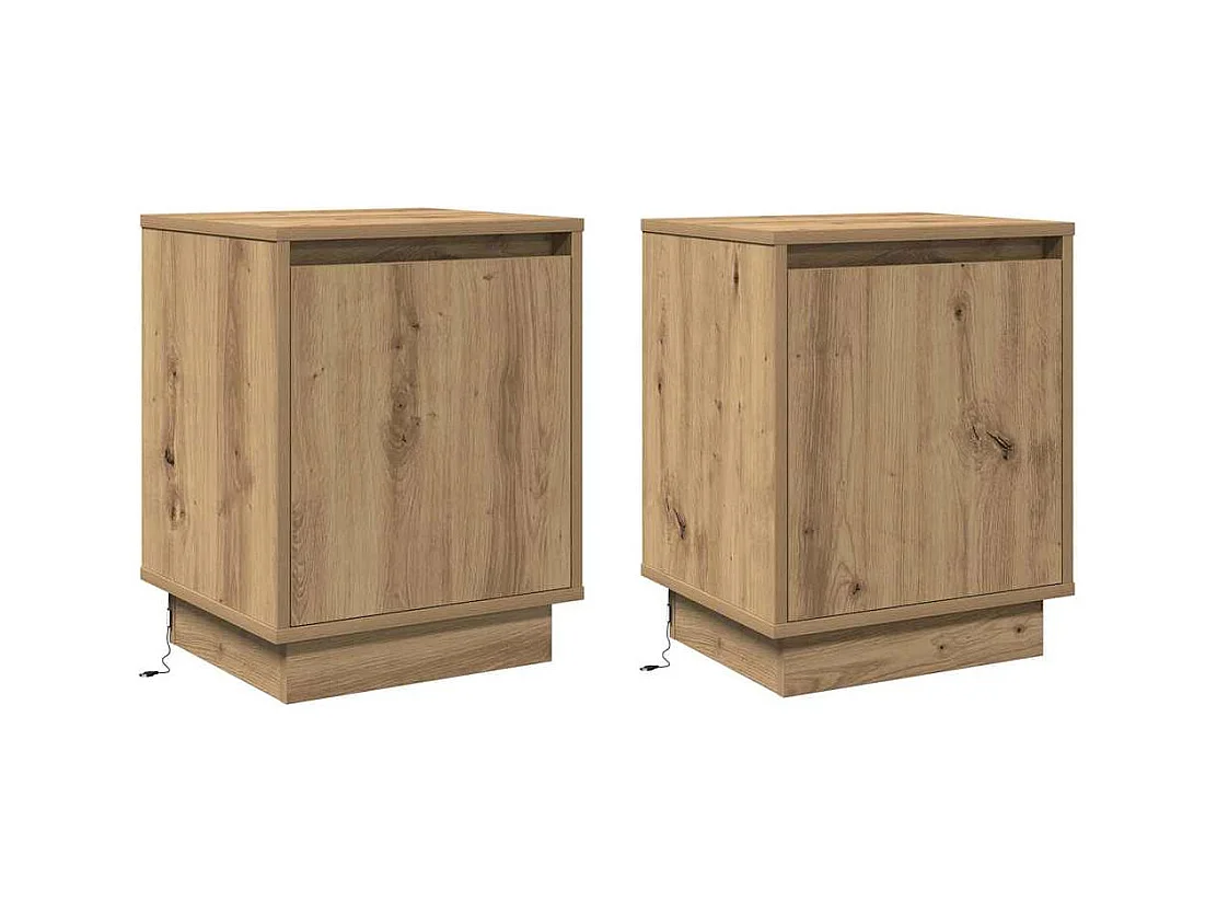 Nachttische mit LED-Leuchten 2 Stk. Artisan Oak 39x34,5x50 cm