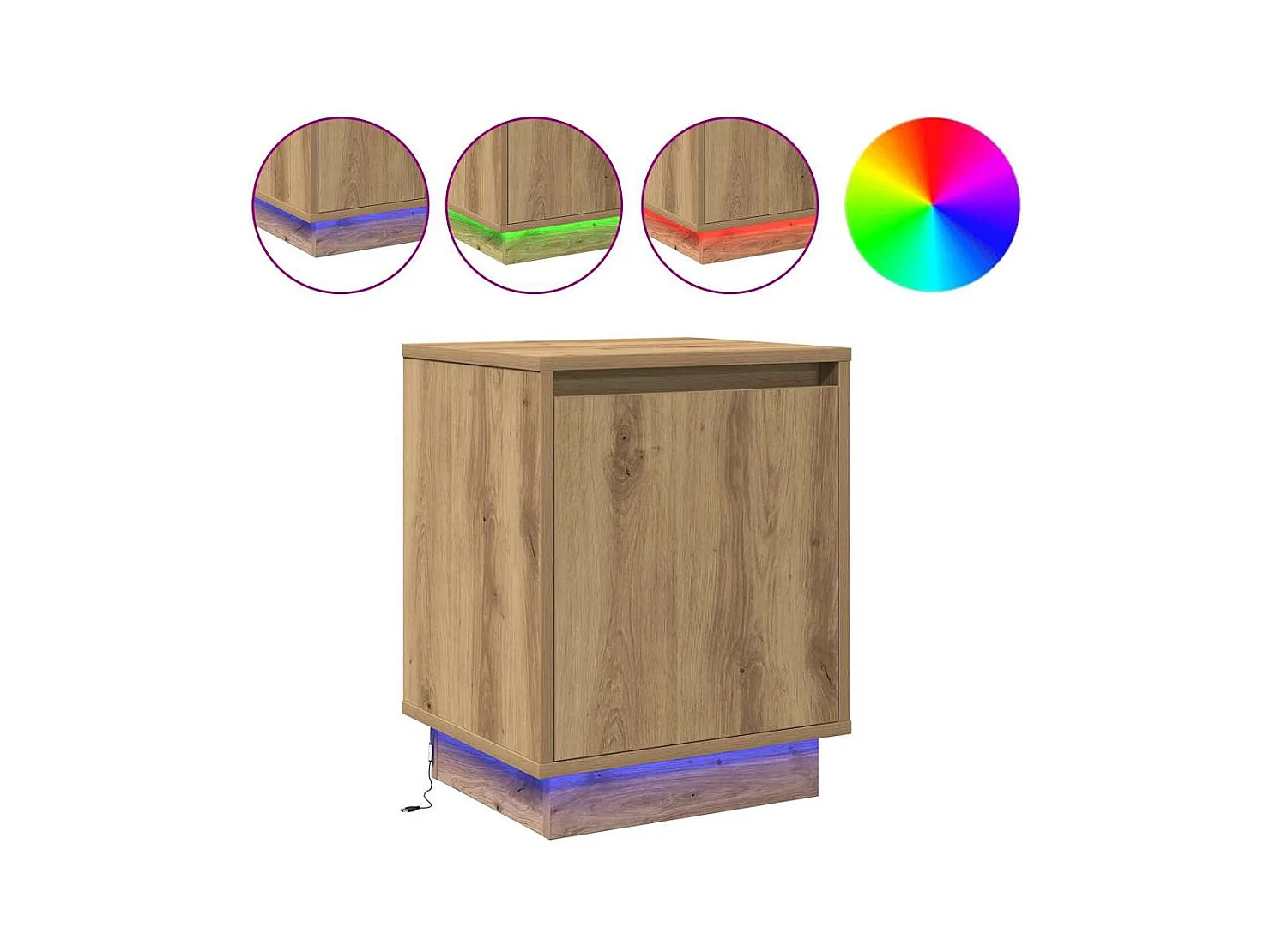 Nachttische mit LED-Leuchten 2 Stk. Artisan Oak 39x34,5x50 cm