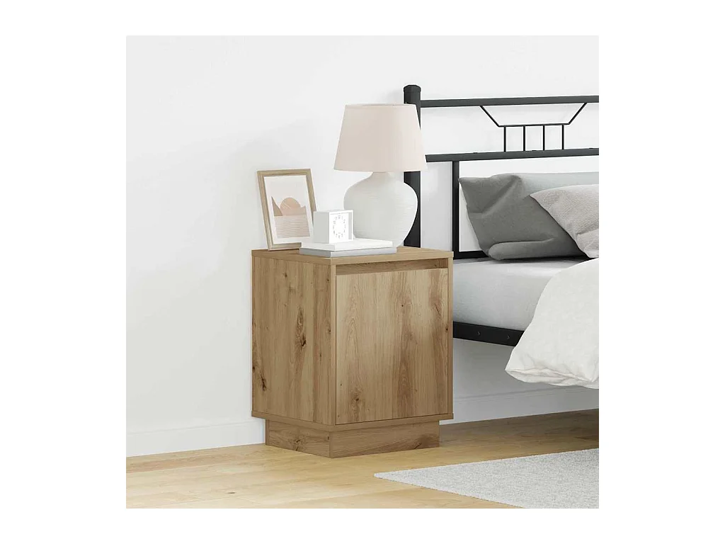 Nachtkastjes met LED-verlichting 2 stuks Artisan Oak 39x34,5x50 cm