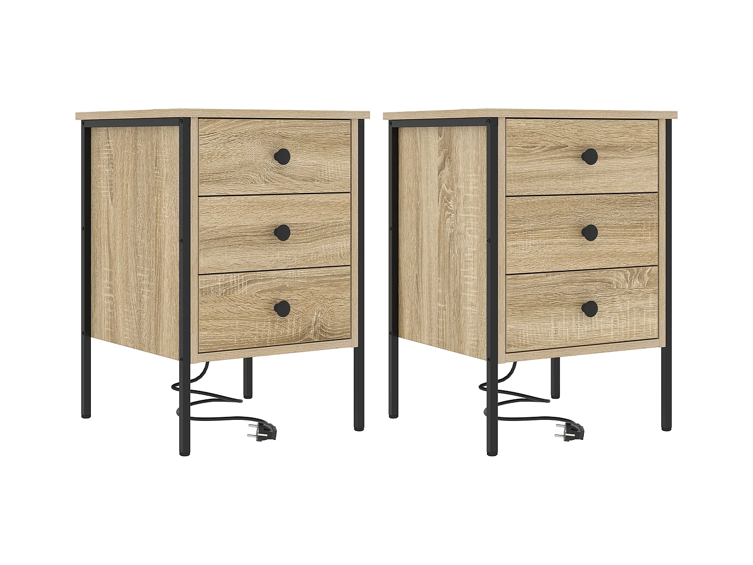 Armoires de chevet 2 pcs Chêne sonoma 42 x 41 x 61 cm