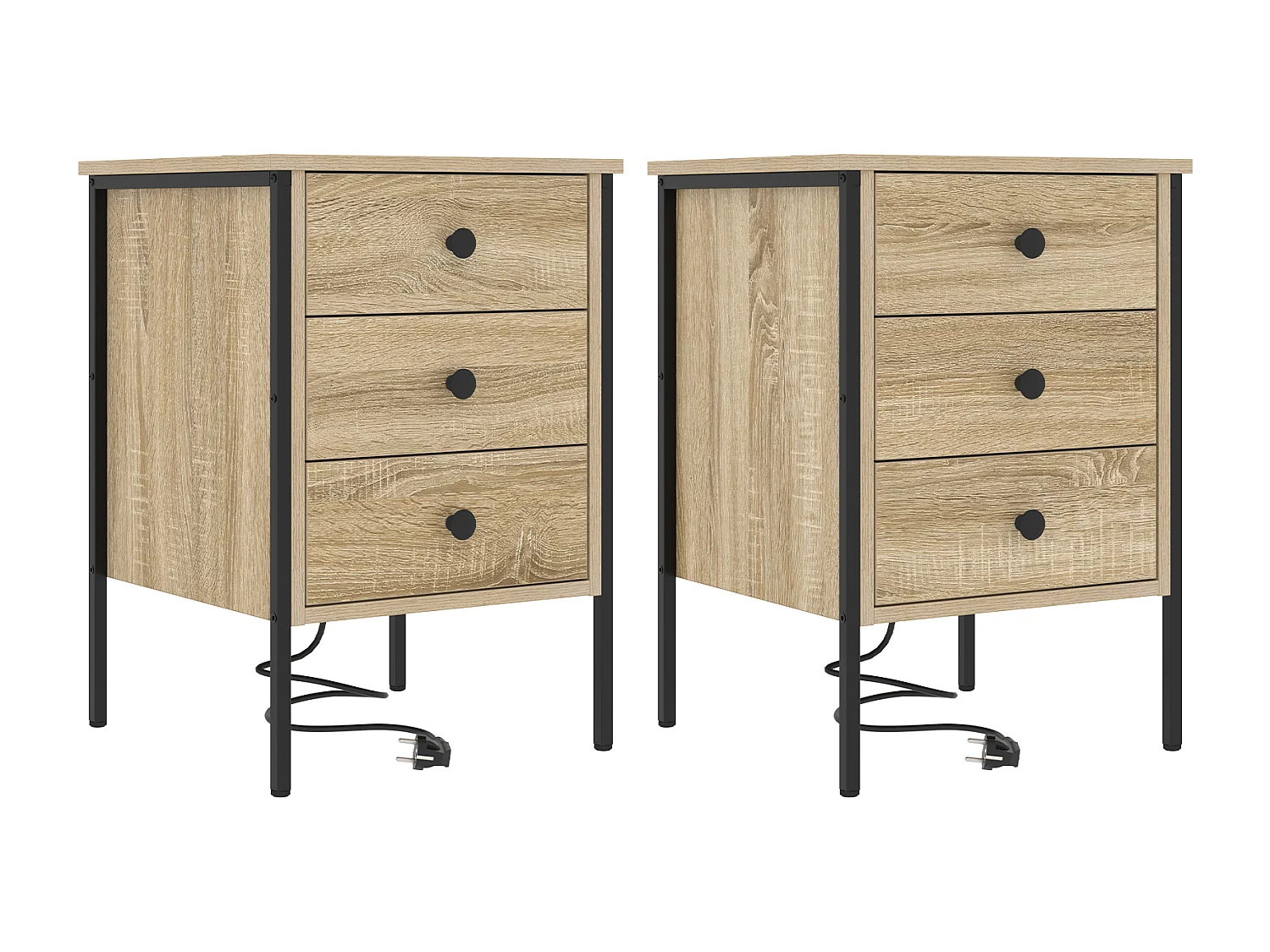 Armoires de chevet 2 pcs Chêne sonoma 42 x 41 x 61 cm