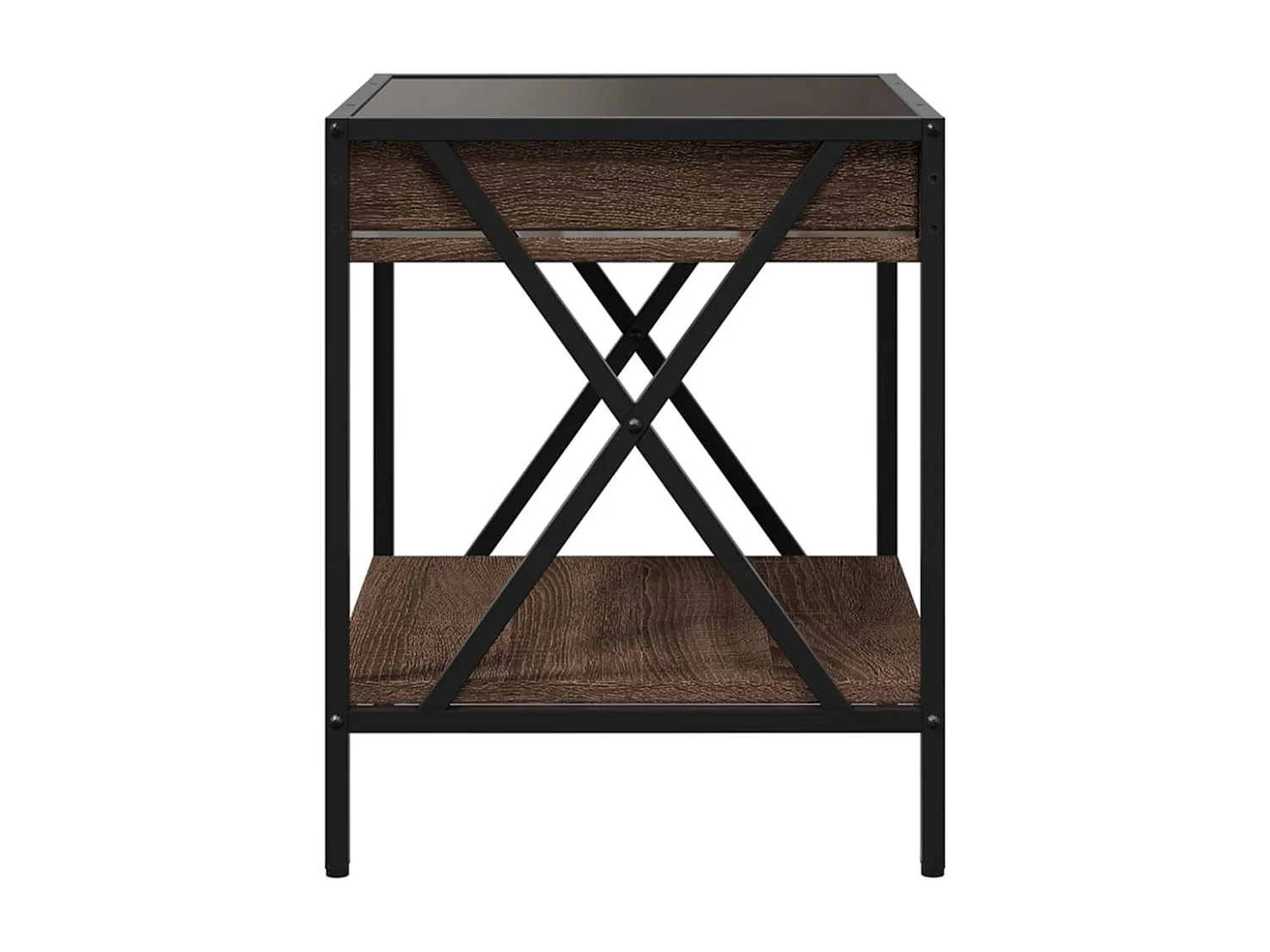 Nachtkastje met LED infinity bruin eiken 40x40x49 cm