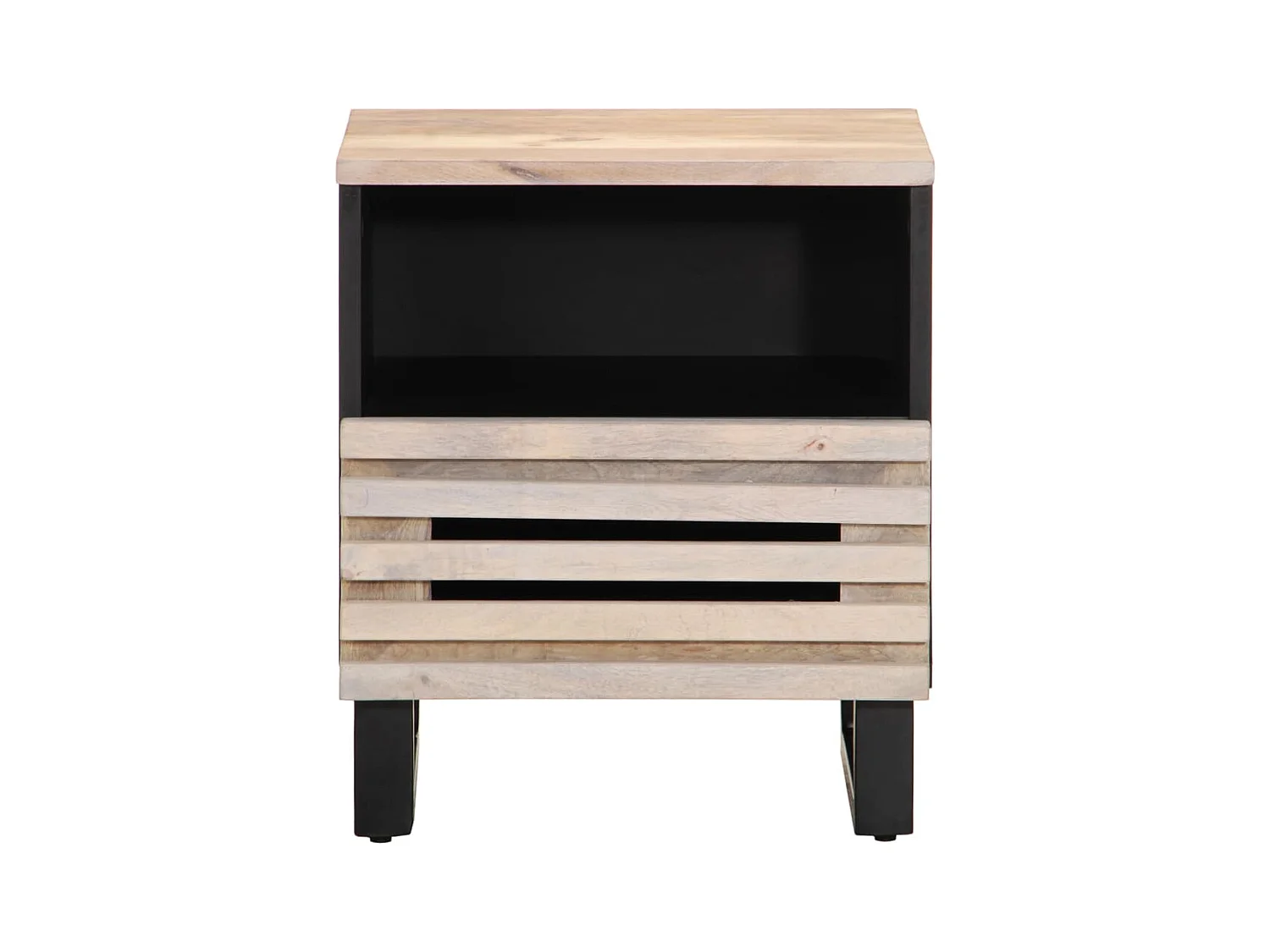 Tables de chevet 2 pcs 40x34x46 cm bois manguier massif blanchi