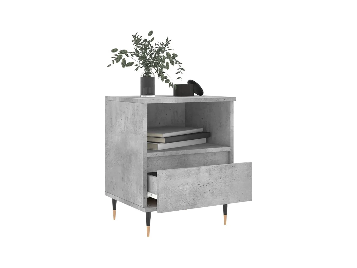 Nachttische 2 Stück Betongrau 40x35x50 cm Holzwerkstoff