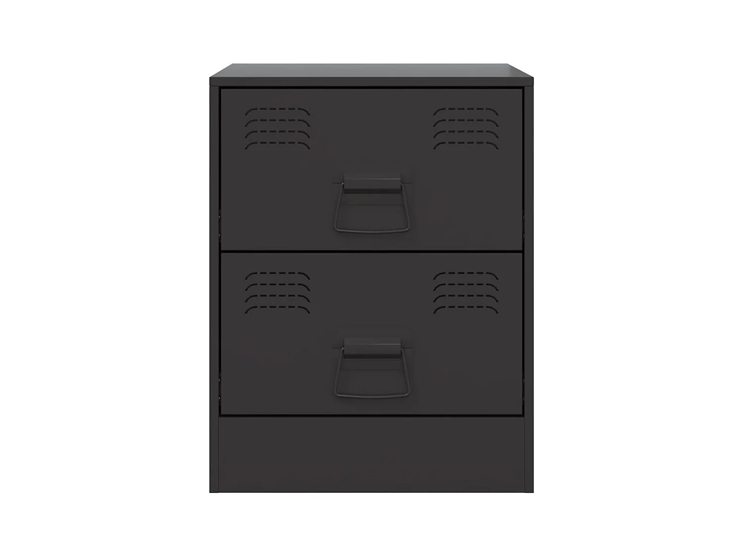 Tables de chevet 2 pcs noir 34,5x39x44 cm acier