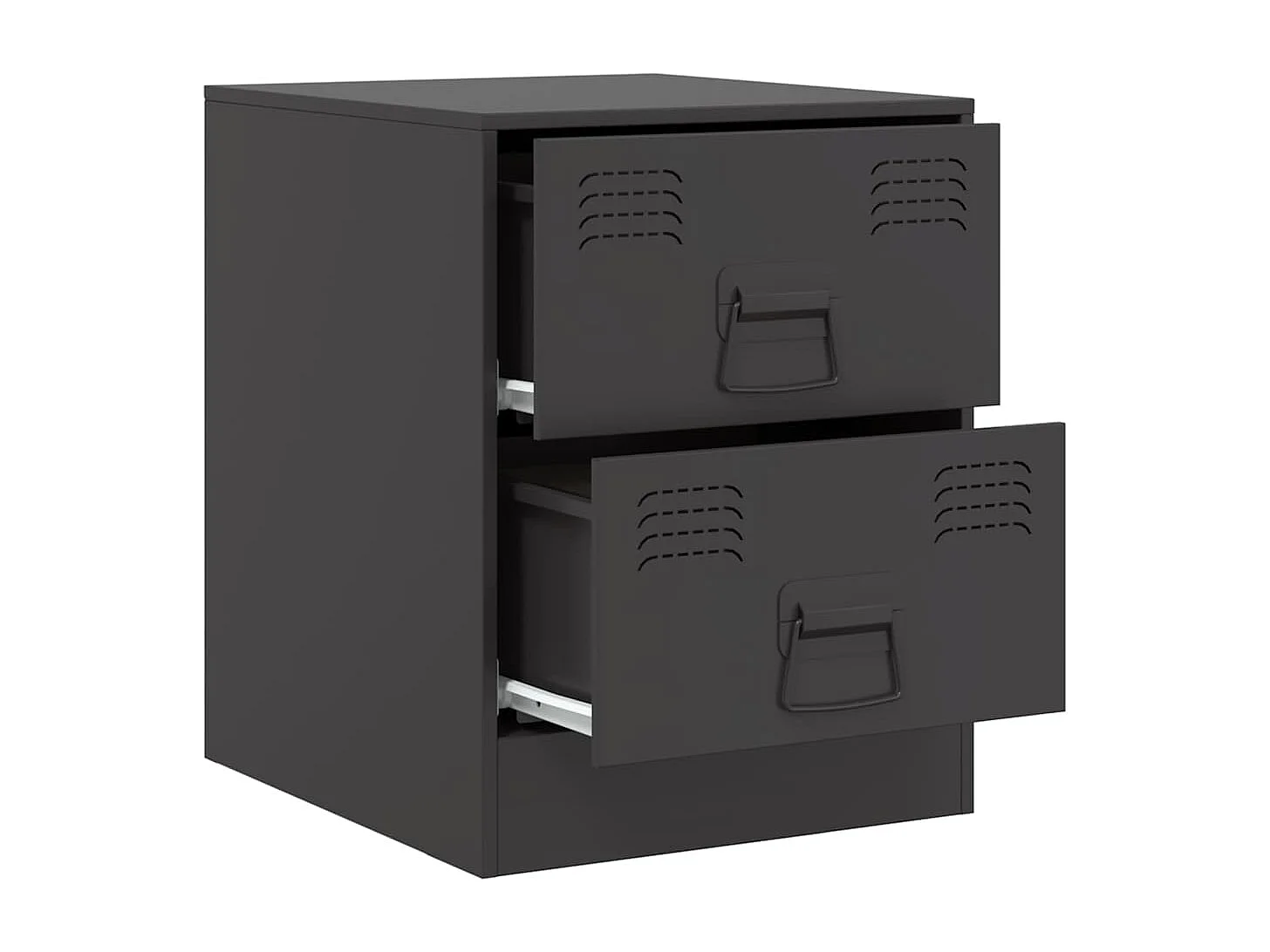 Tables de chevet 2 pcs noir 34,5x39x44 cm acier