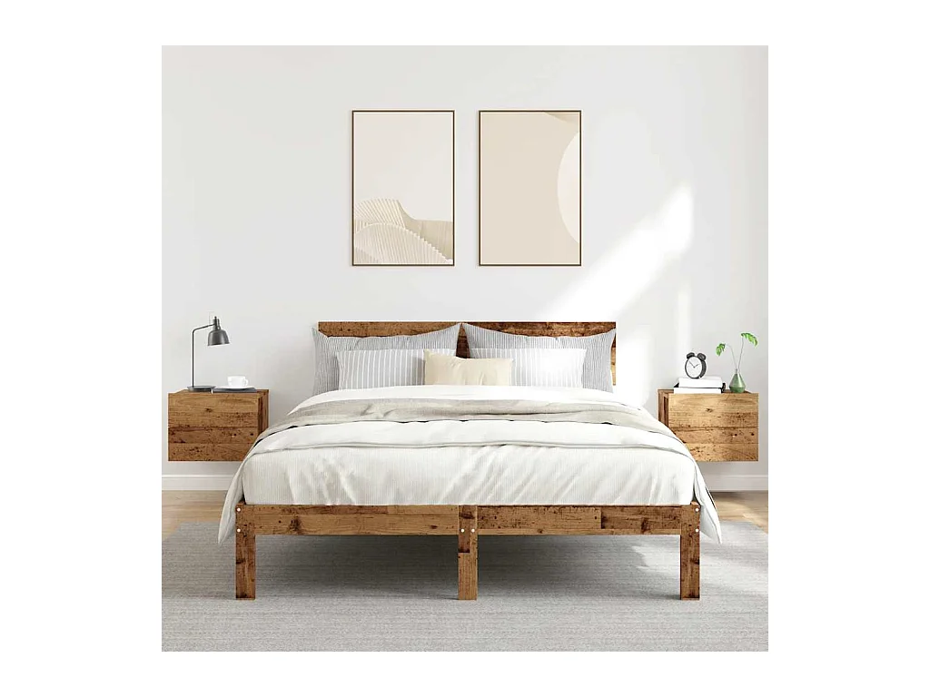 Tables de chevet murales 2 pcs vieux bois 40x32x30 cm