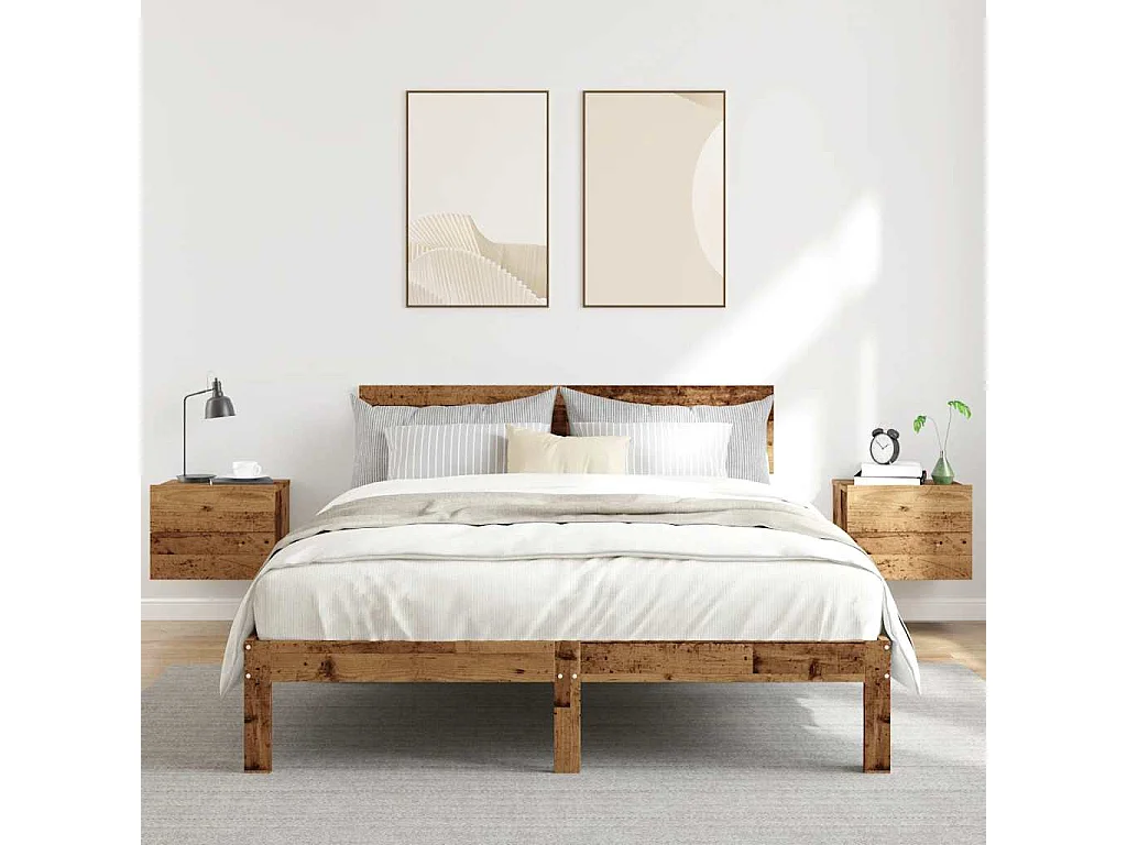 Tables de chevet murales 2 pcs vieux bois 40x32x30 cm