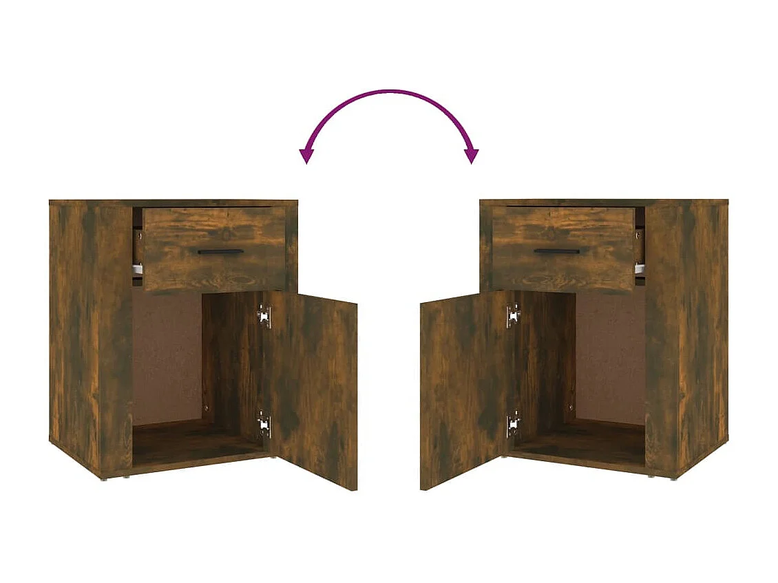 Table de chevet Chêne fumé 50x36x60 cm Bois d'ingénierie