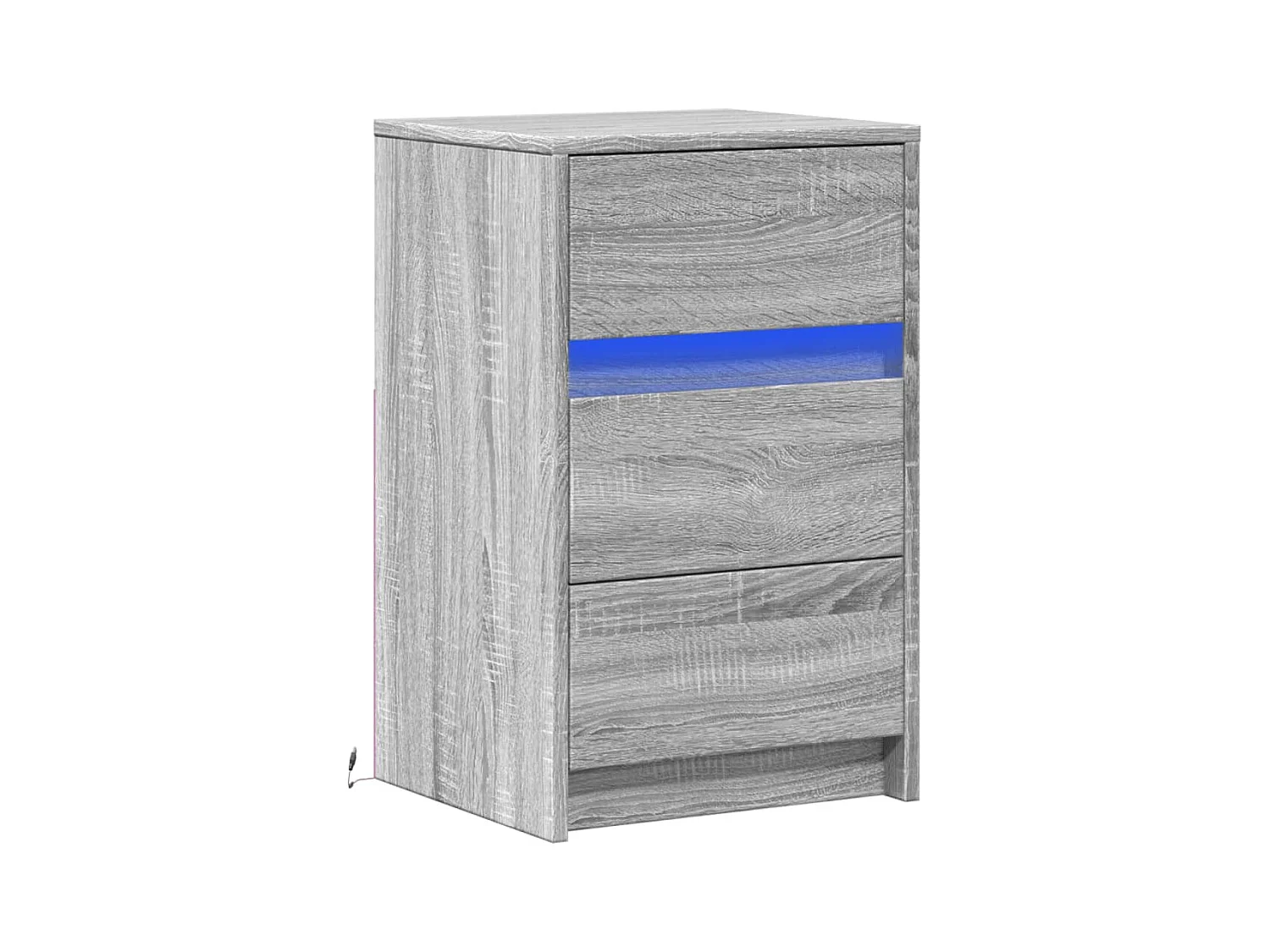 Sonoma Grey Engineered Wood nachtkastje met ledverlichting