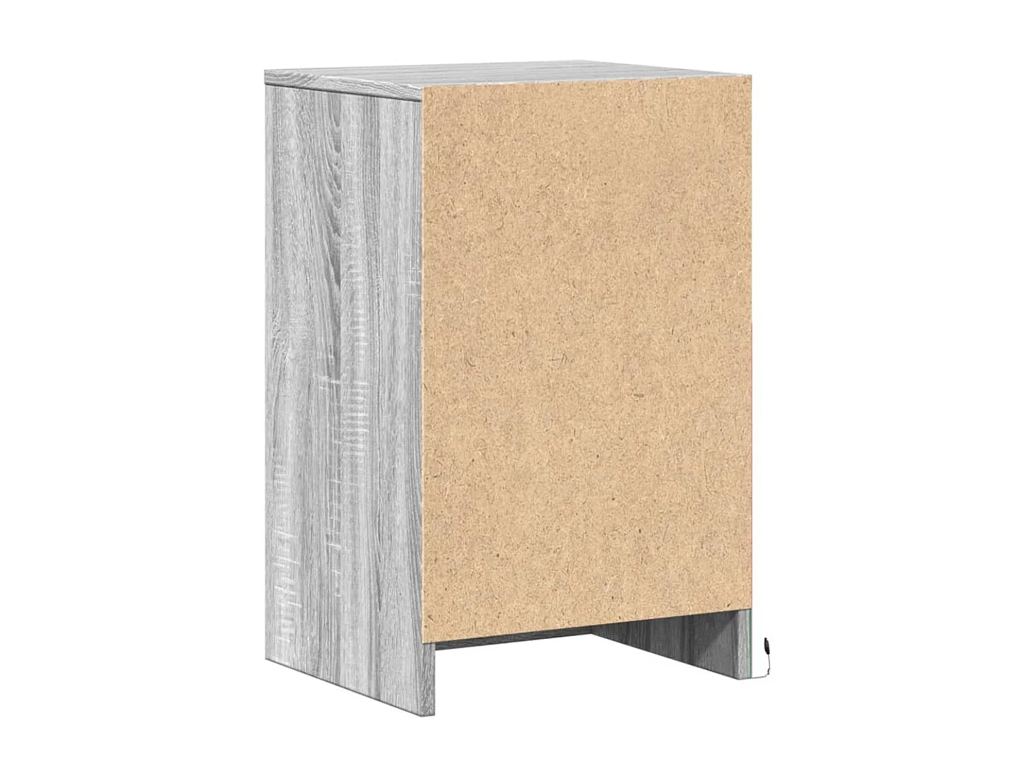 Armoire de chevet et lumières LED sonoma gris bois d'ingénierie