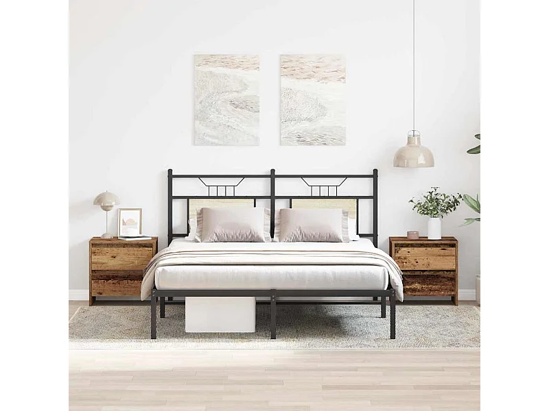 Armoire de chevet 2 pcs Bois ancien 45x34x44,5 cm Bois d'ingénierie