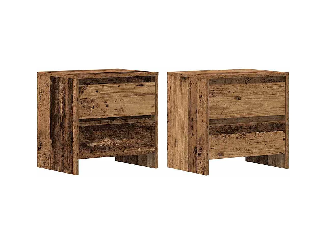 Armoire de chevet 2 pcs Bois ancien 45x34x44,5 cm Bois d'ingénierie