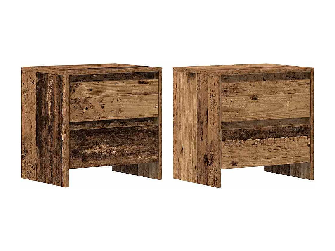 Armoire de chevet 2 pcs Bois ancien 45x34x44,5 cm Bois d'ingénierie