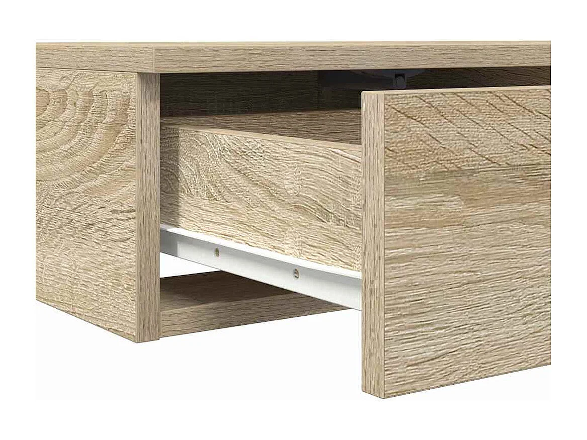 Tiroirs de lit Chêne Sonoma 135x36,5x16,5 cm en bois d'ingénierie