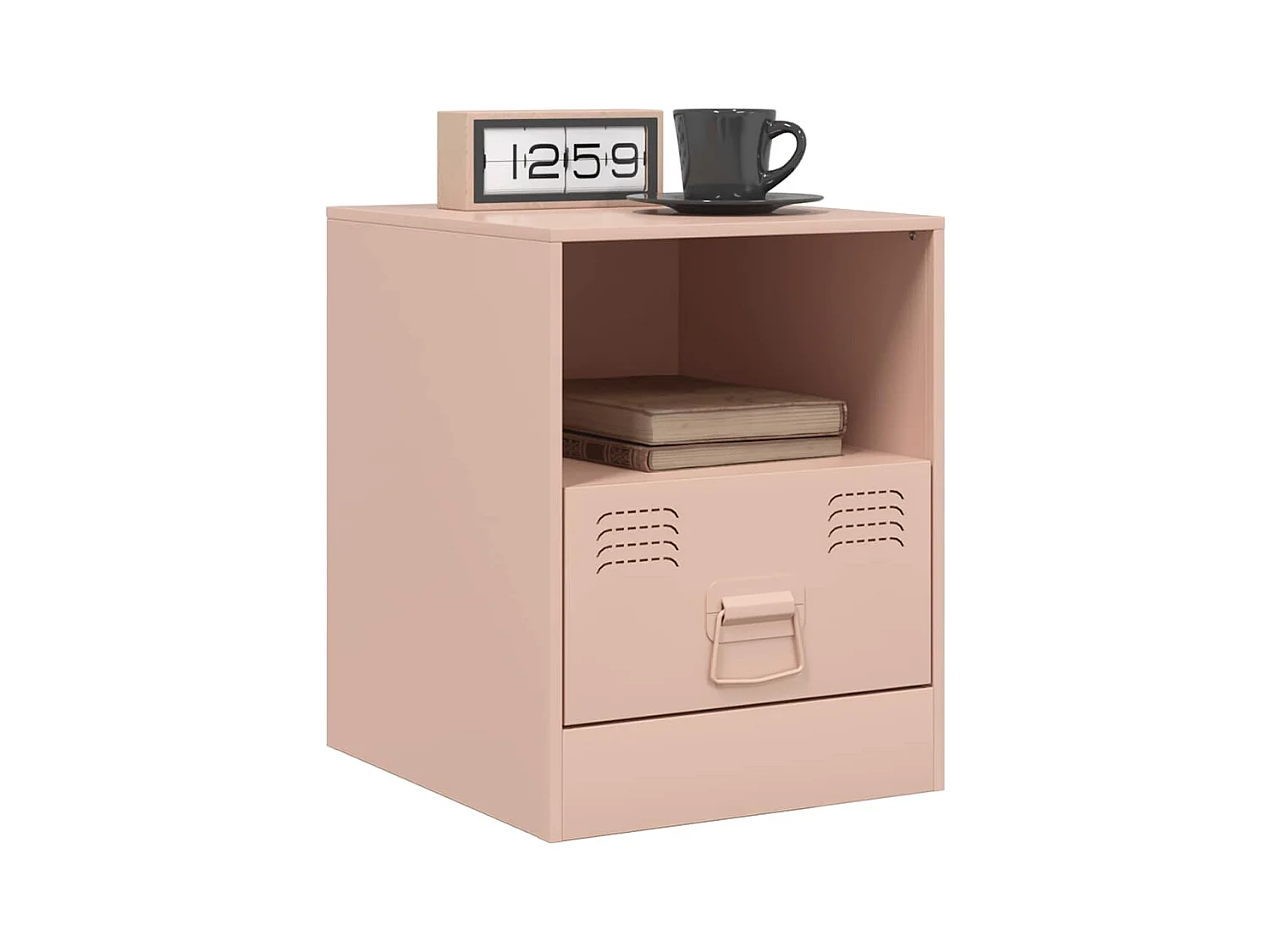 Tables de chevet 2 pcs rose 34,5x39x44 cm acier