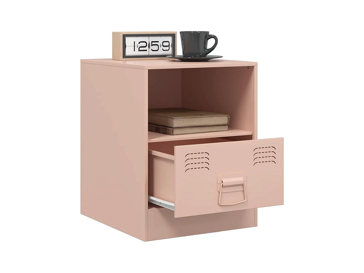 Tables de chevet 2 pcs rose 34,5x39x44 cm acier