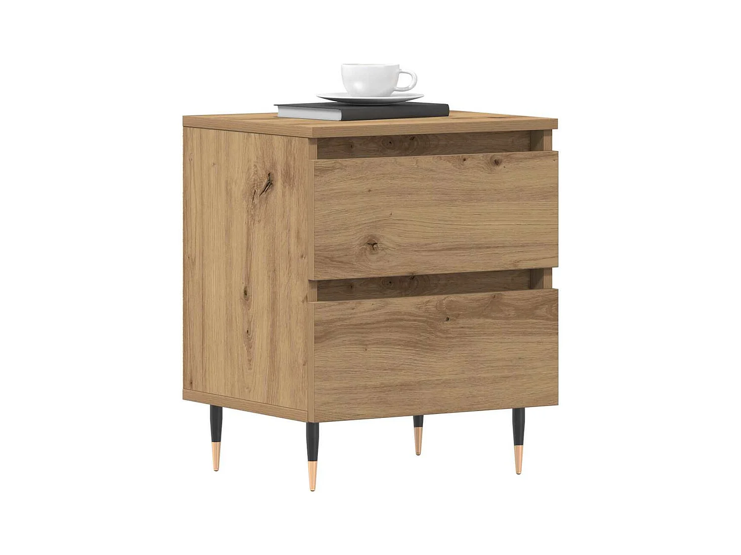 Table de chevet en chêne artisan 40x35x50 cm en bois reconstitué