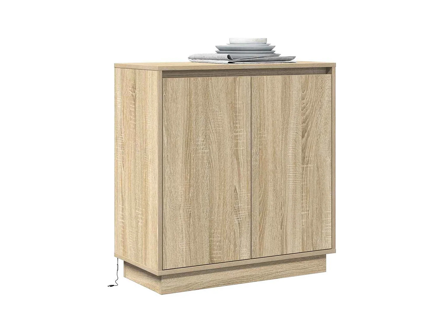 Buffet avec LED en chêne Sonoma - 71 x 34,5 x 75 cm - Fabriqué en bois d'ingénierie