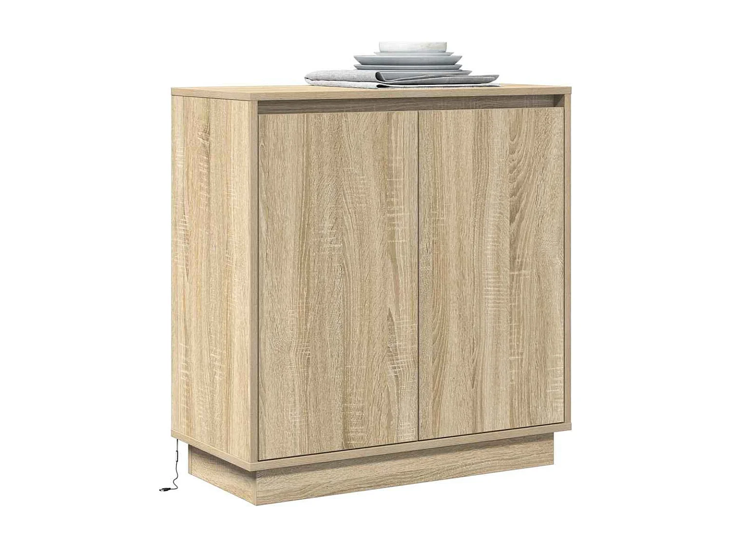 Buffet avec LED en chêne Sonoma - 71 x 34,5 x 75 cm - Fabriqué en bois d'ingénierie